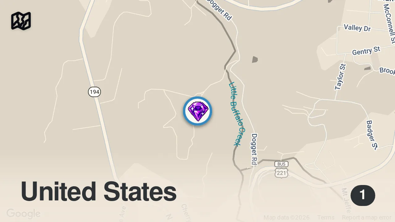 Map of 1 spot from "That Was the Devil" | Mountain Monsters | Travel Channel