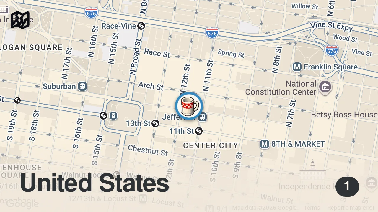 Map of 1 spot from All The Best Carnival Eats Right Here In Philly ๐ก๐ ๐ข๐๏ธ