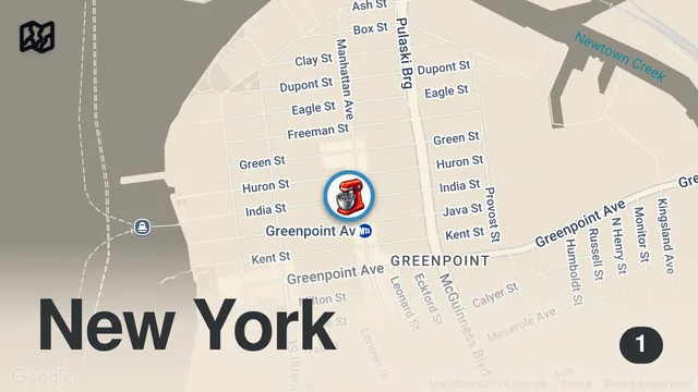 Map of MUST-TRY NYC CROISSANTS 📍 Radio Bakery (Greenpoint, Brooklyn)