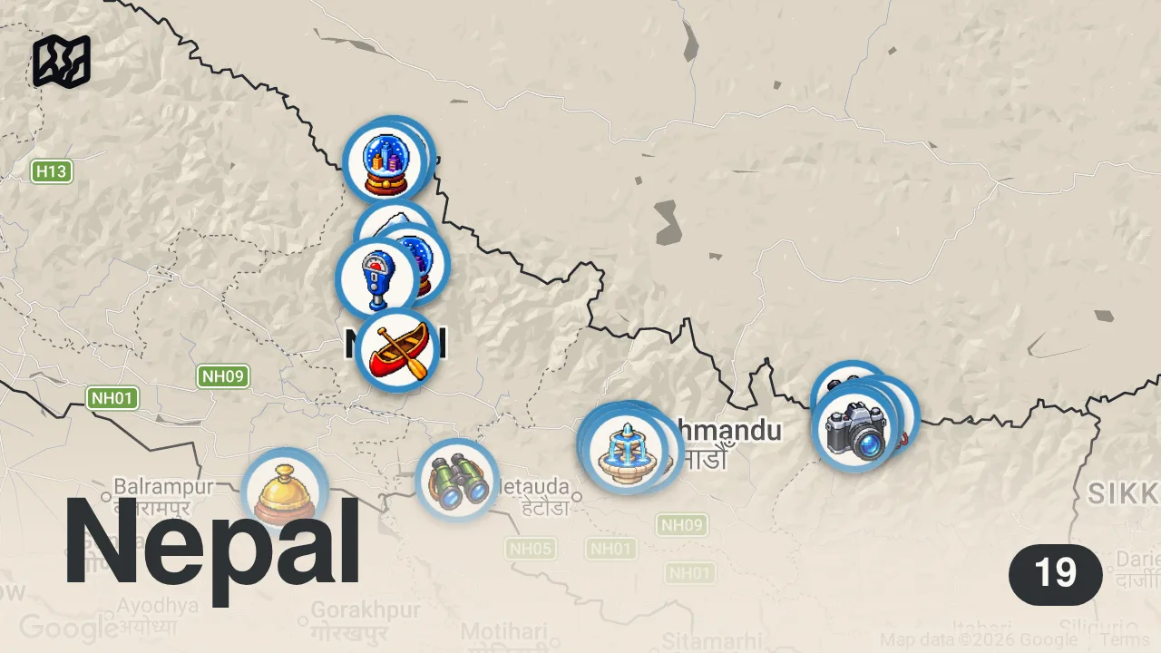 Map of 19 spots from 🇳🇵NEPAL Dokumentation | Was die Flut für immer zerstörte | 4K