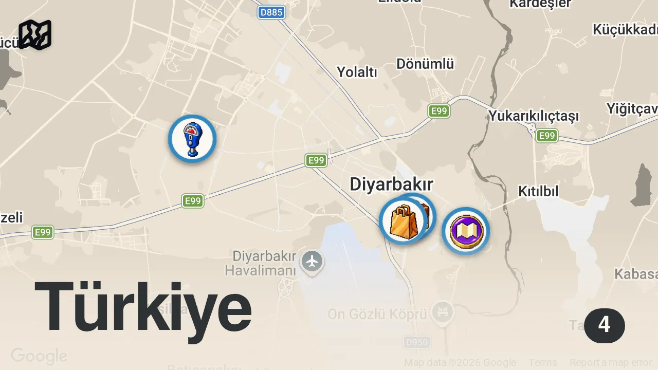 Map of 4 spots from 3 SAATTE 800 TL SERİSİ!!! @ResatTaman
