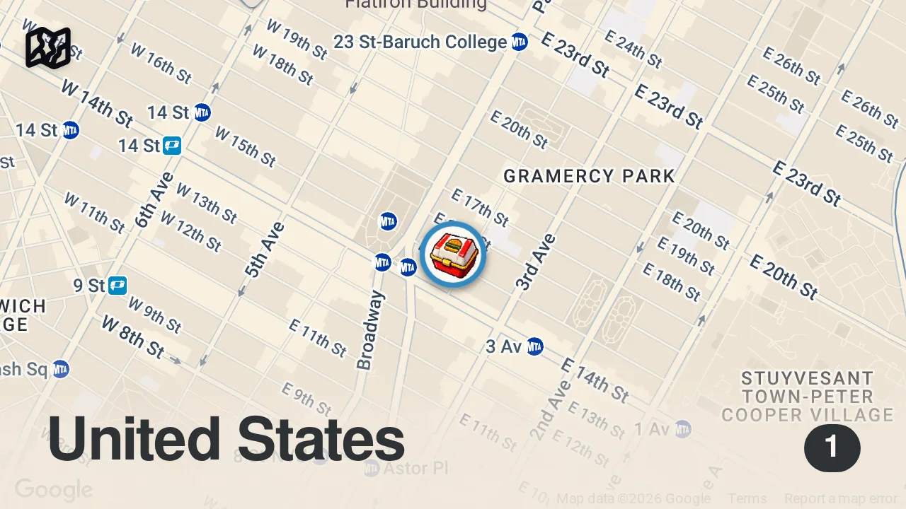 Map of 1 spot from Trying One of The Most Underrated Smash Burger In NYC, Popchew