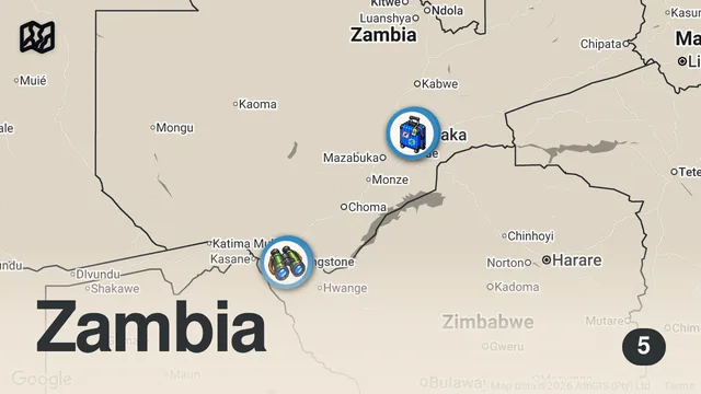 Map of Mind-Blowing Victoria Falls - The First Impressions Of Tourism Capital Of Zambia 🇿🇲 (Livingstone)