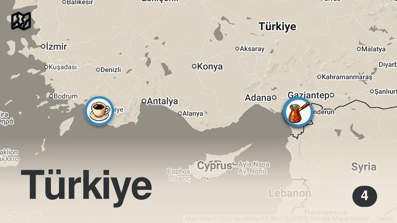 Map of 4 spots from 3 SAATTE 1000 TL SERİSİ!!!