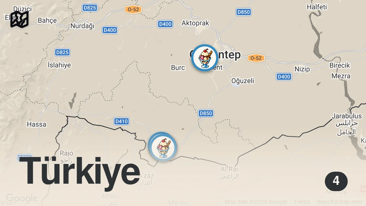 Map of 4 spots from 15 LİRAYA NE YEDİĞİME İNANAMAYACAKSINIZ!!!