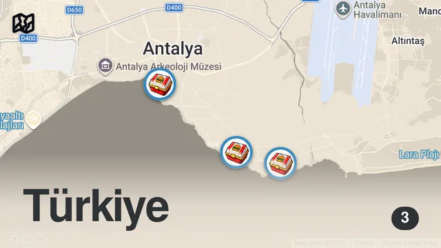 Map of En İyi Burgeri Seçtik 😊 | Antalya’nın Enleri