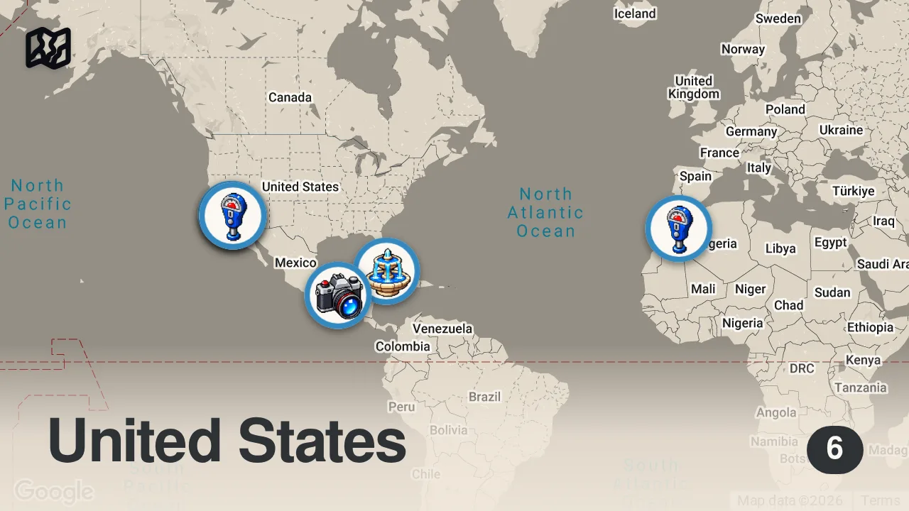 Map of 6 spots from Most Wild Home-Cooked Meals | Bizarre Foods with Andrew Zimmern | Travel Channel