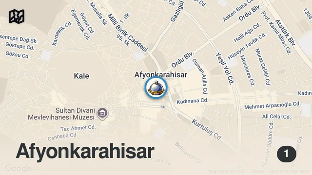 Map of 15 SANİYEDE YERSEN ÖDÜL!!! AFYONKARAHİSAR ‘IN EN İYİ MEKANI!!!