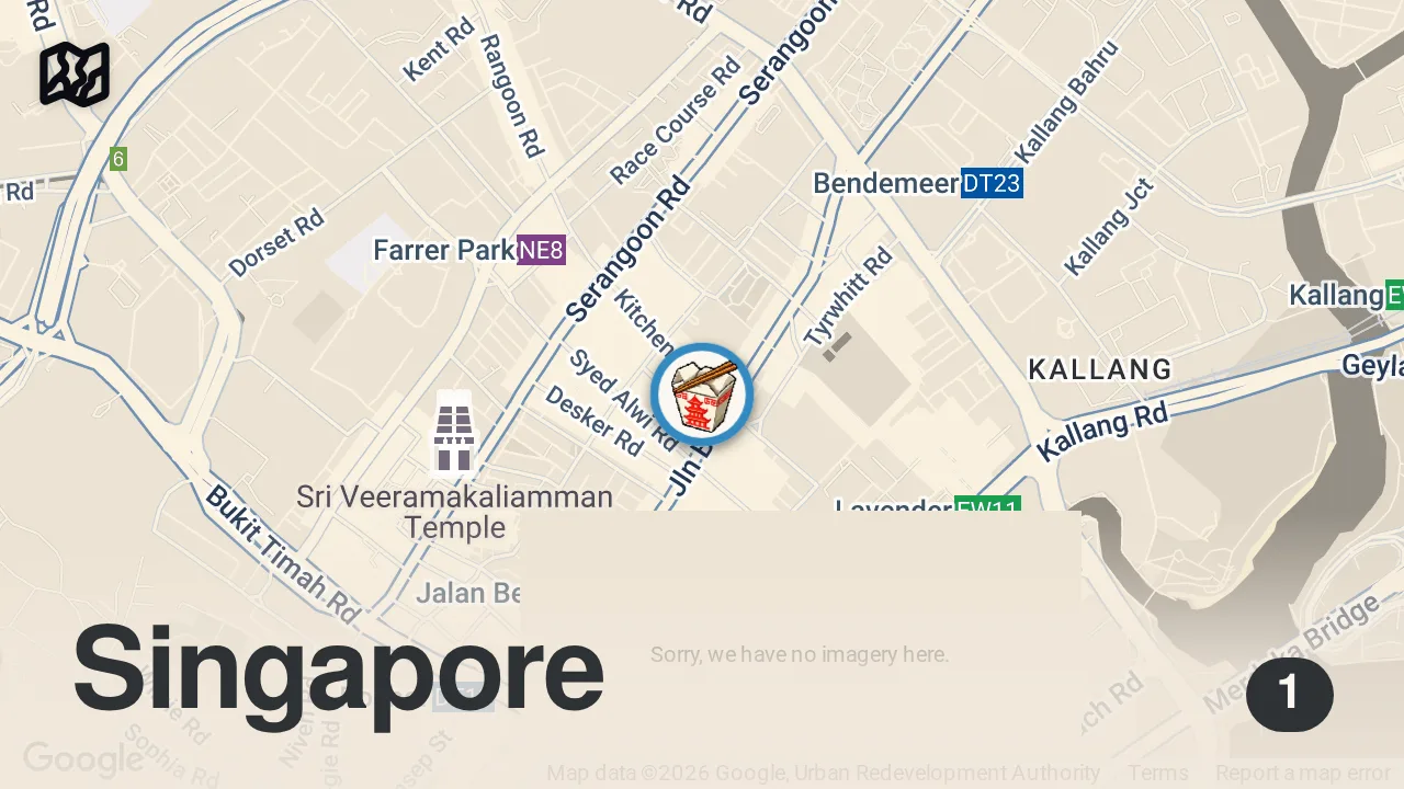 Map of 1 spot from Trying MICHELIN STAR Southern CHINESE FOOD in Singapore | MUST TRY Chinese Food