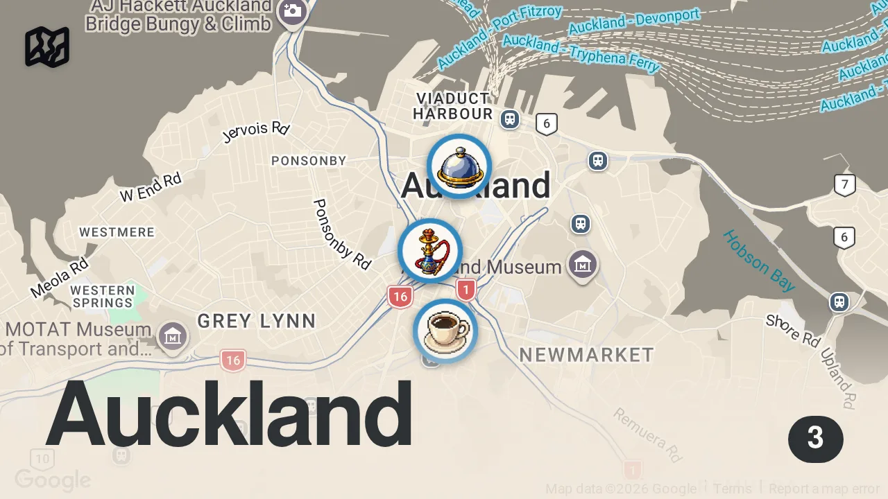 Map of 3 spots from Auckland’s CRL has officially opened!! 🚊 Exploring 3 new stations + local eats