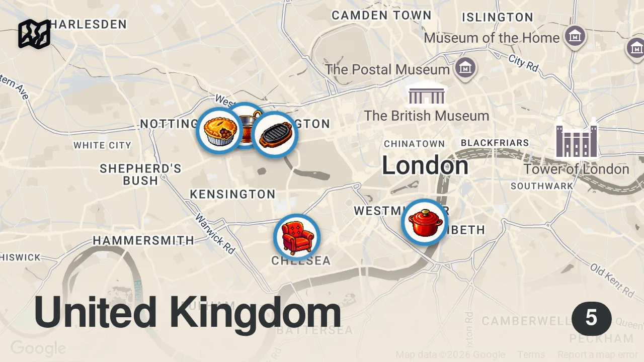 Map of 5 spots from I Asked Taxi Drivers Where to Eat