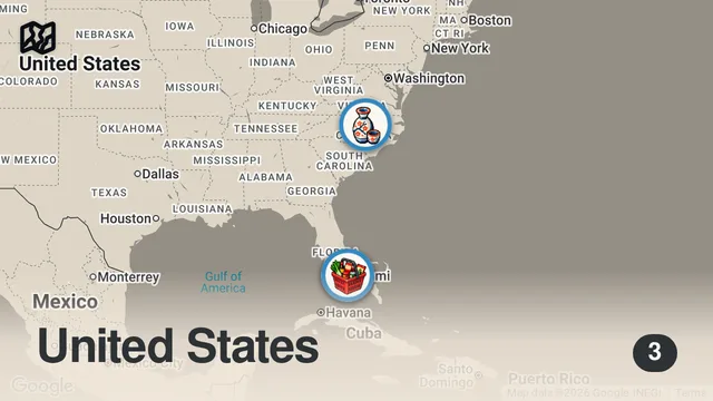 Map of Eating at Mini Marts For 24 Hours...(WEIRD MIAMI STORES)