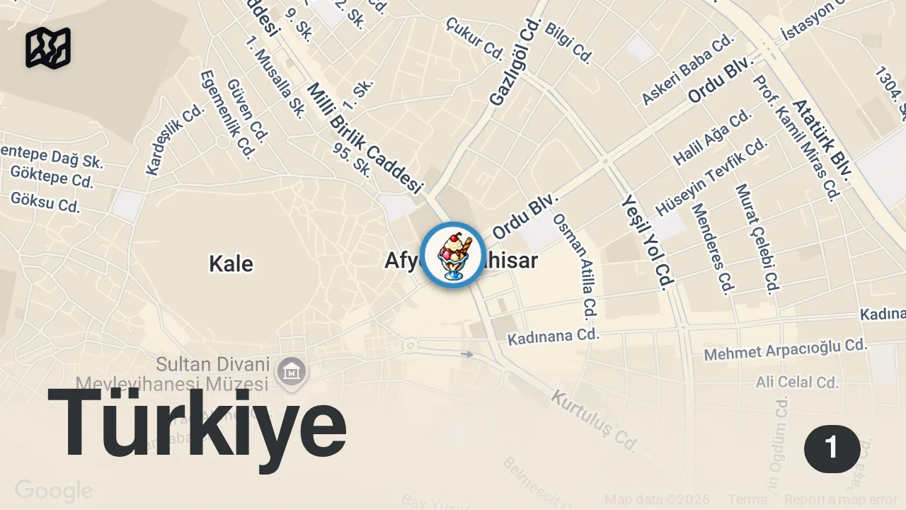 Map of 1 spot from GÖRDÜĞÜM EN UCUZ VE LEZZETLİ TATLI KABAKÇI HALİL