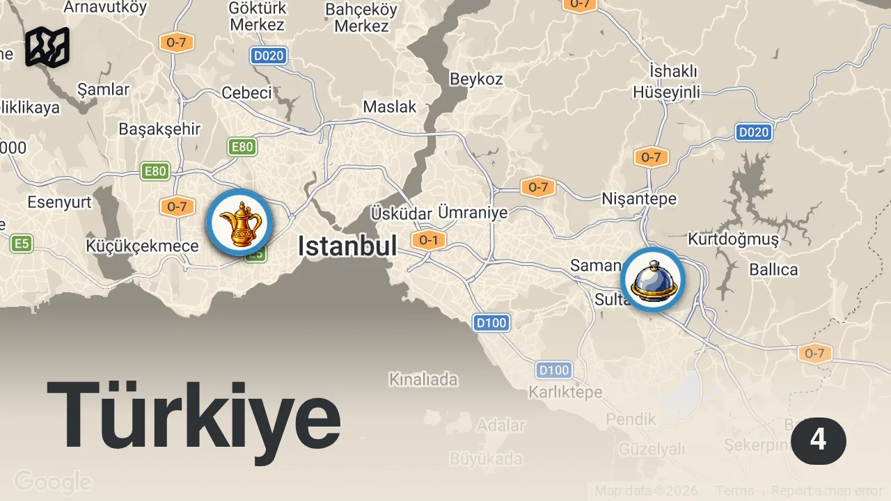 Map of 4 spots from EN UCUZ KEBABI BURDA YERSİN! 😊 | GÜNGÖREN KÖYİÇİ TURU