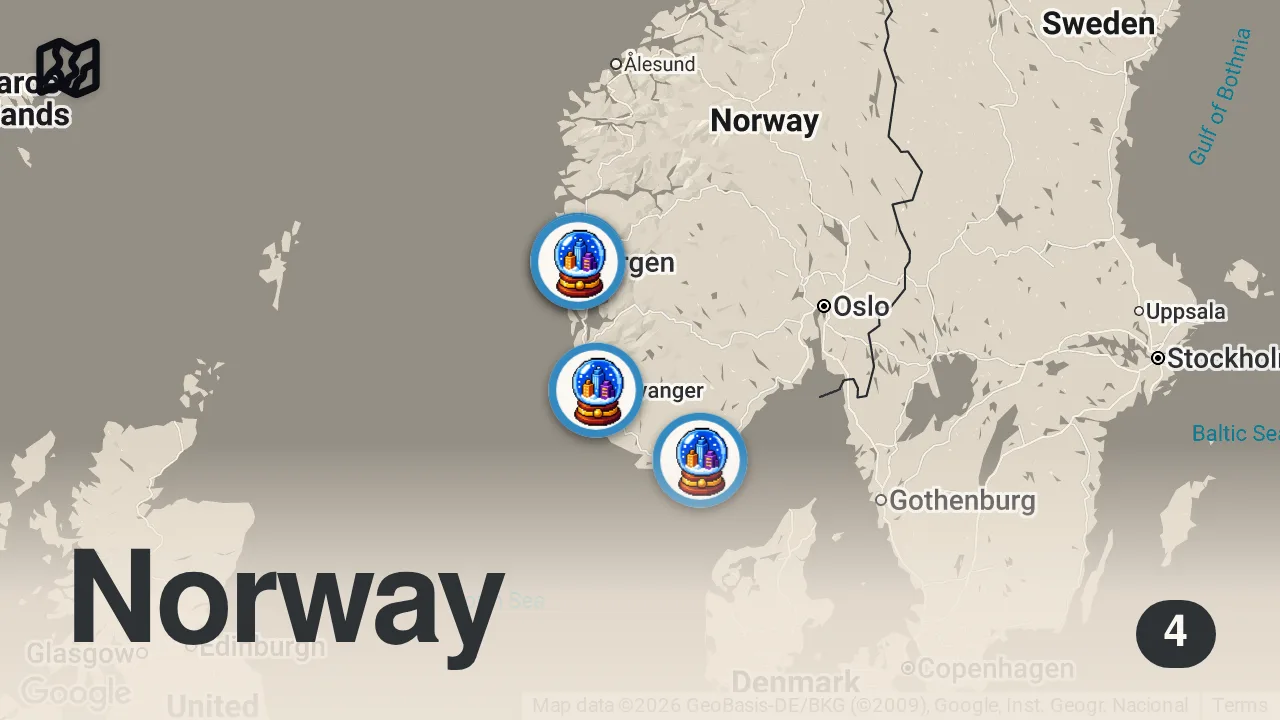 Map of 4 spots from Det hardner til i norske gater | Dagsorden 26. mai