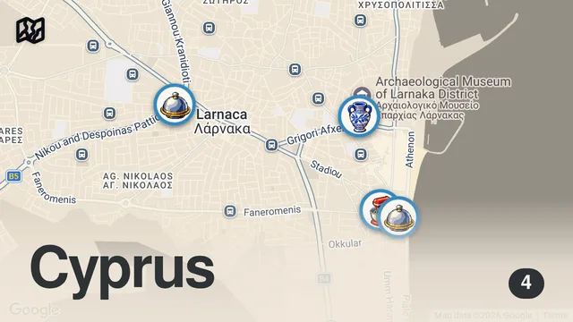 Map of The BEST LAMB in Cyprus 🇨🇾 | Incredible Meze & Souvlaki in Larnaca