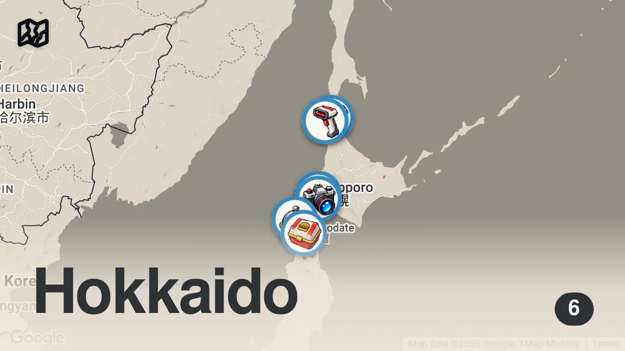 Map of 6 spots from Everything I ate to Cycle Across Japan | Part 5