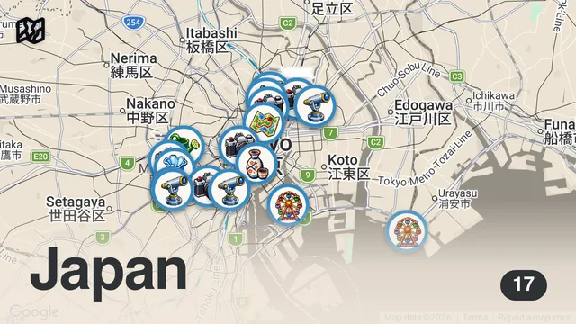 Map of Best Things To Do in Tokyo Japan 2026 4K