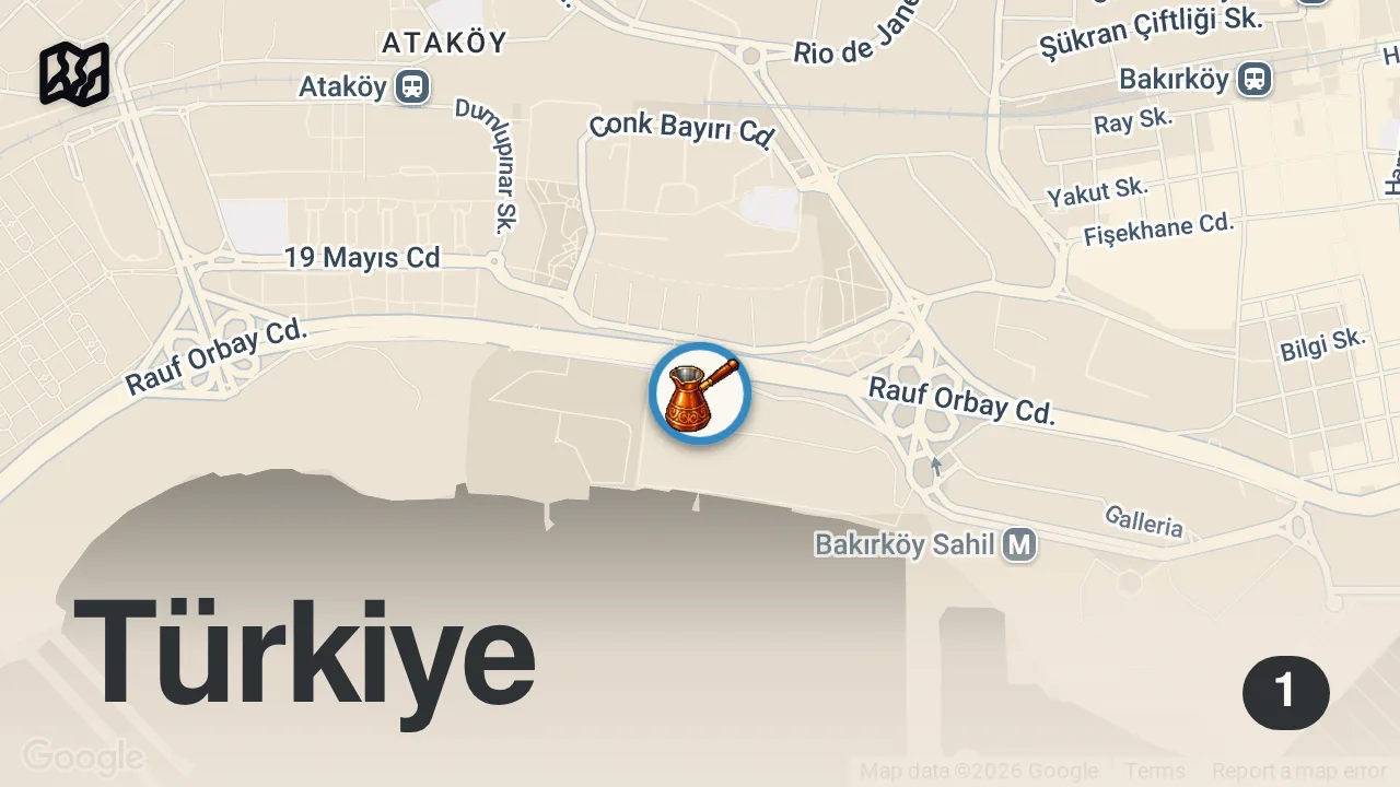 Map of 1 spot from KİŞİ BAŞI 2250 TL #shorts #yemek #istanbul