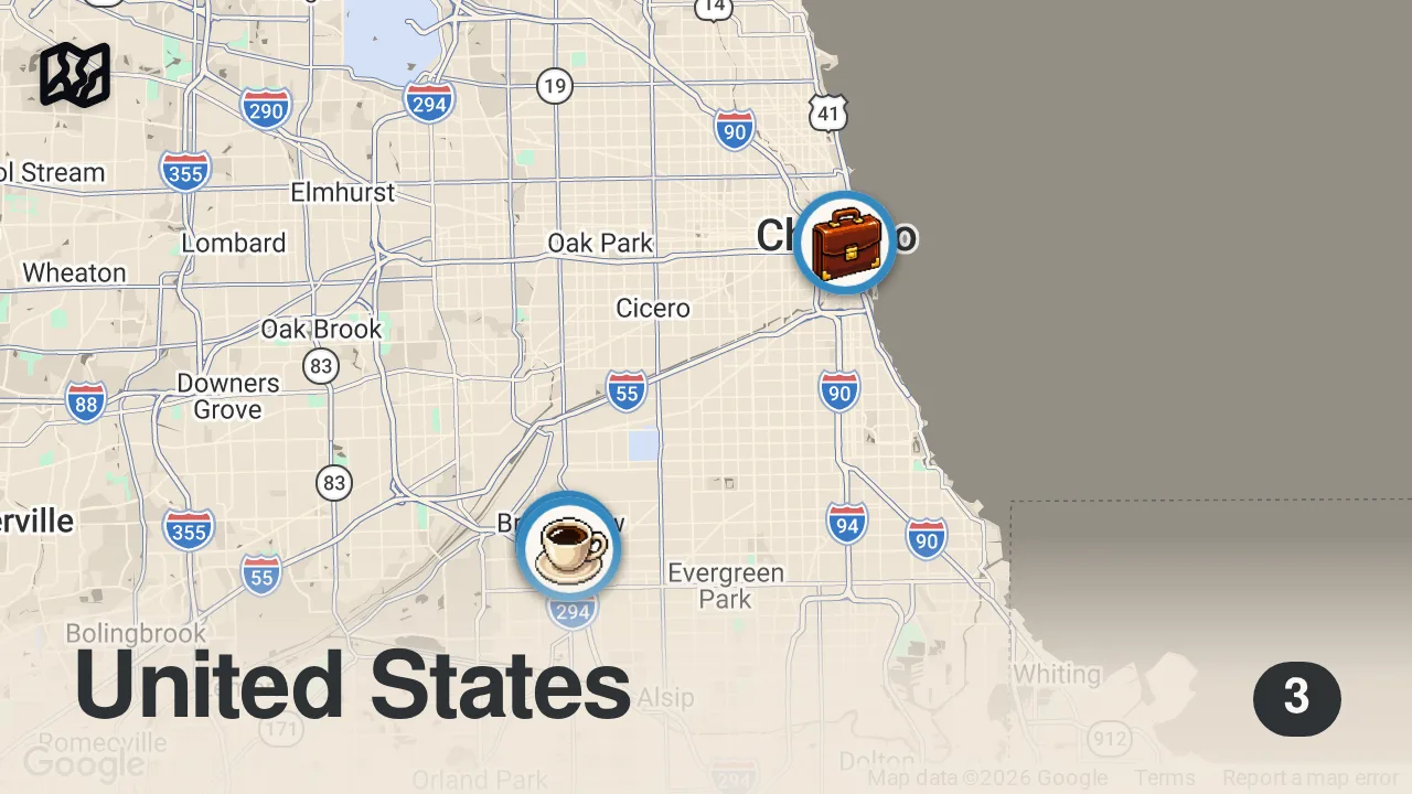 Map of 3 spots from New Knafeh spot in bridgeview 🚨. Go check out the video⬇️⬇️ #explore