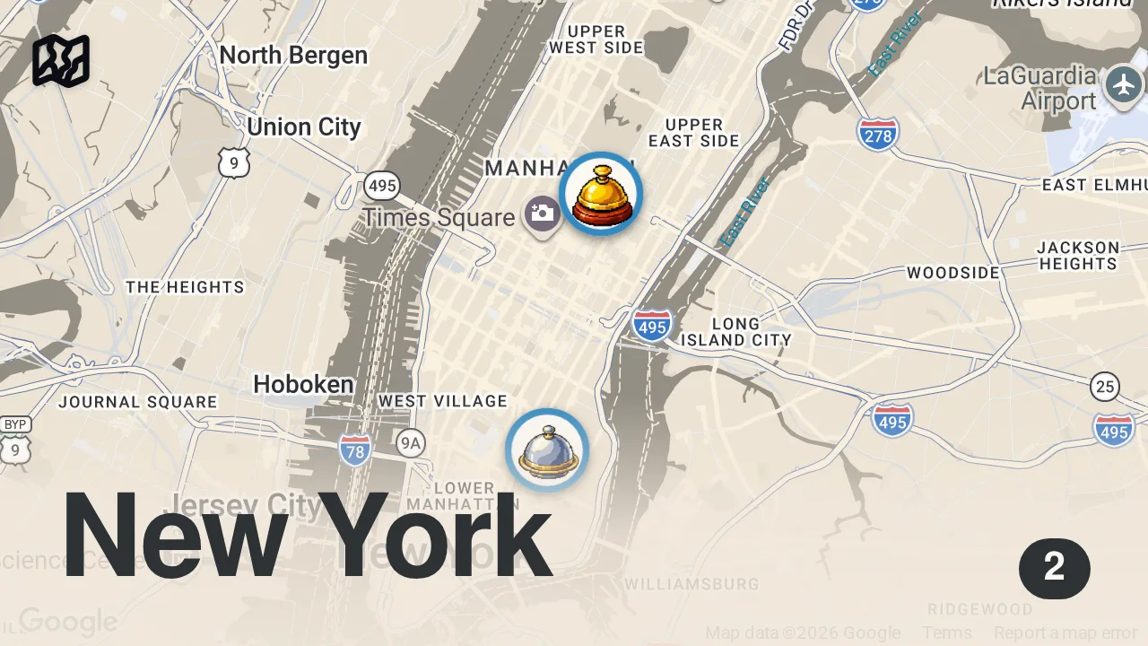 Map of 2 spots from Eddie Huang's New Baohaus Is a Banger — The Experts