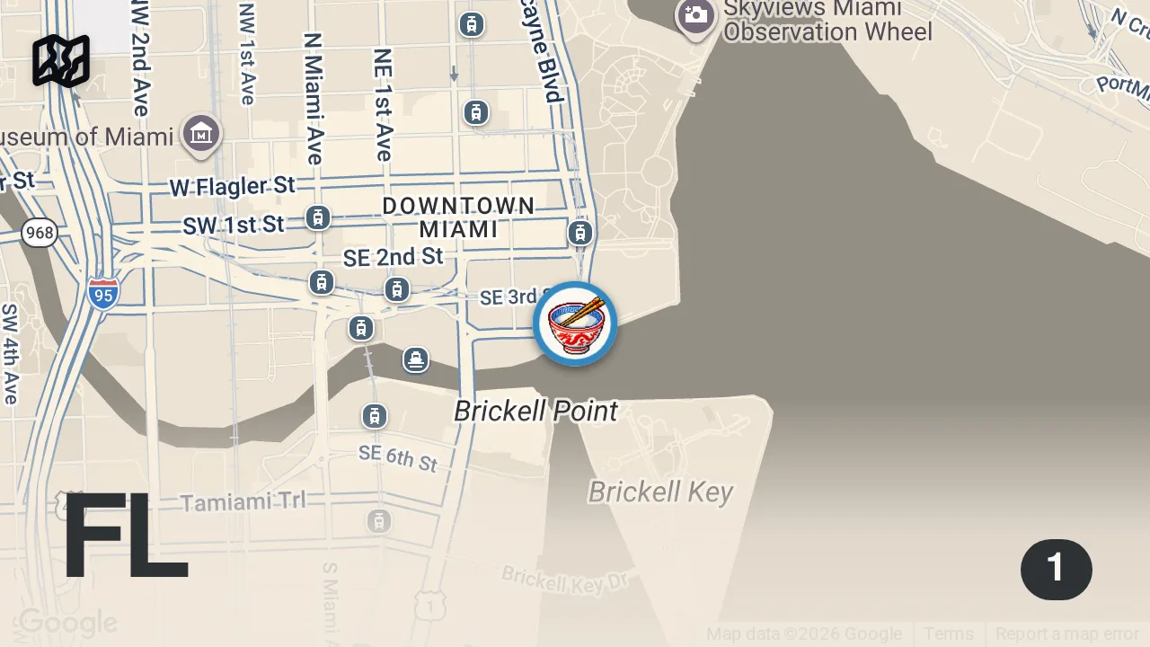 Map of 1 spot from $100 All You Can Eat ULTRA LUXURY Lobster BRUNCH BUFFET with ROASTED KING CRAB in Miami!