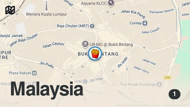 Map of Is Malaysian McDonald's Better? Full Kuala Lumpur Food Tour!