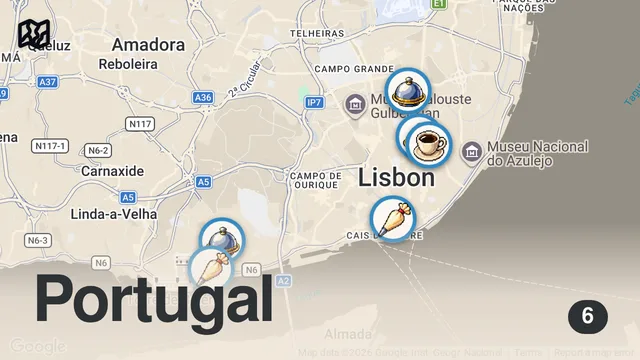 Map of 48H In LISBON : Ultimate Portuguese Food Tour - From Pastel de Nata to Piri-Piri Chicken!