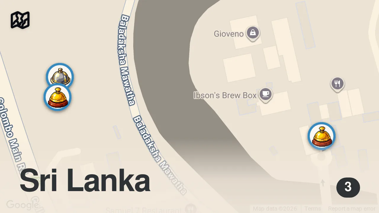 Map of 3 spots from Is This The Best & The Most Luxurious Hotel In Sri Lanka? ITC Ratnadipa, Colombo ๐ฑ๐ฐ