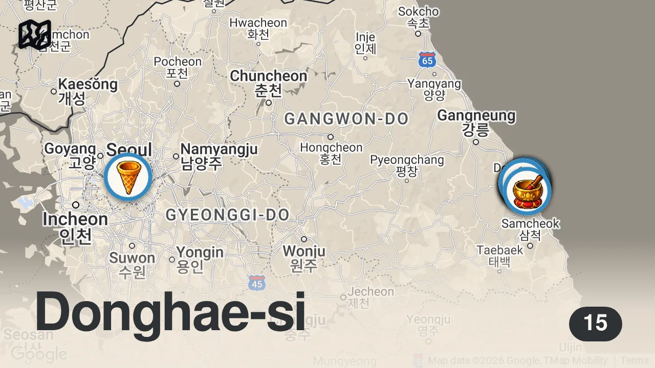 Map of 15 spots from young koreans are obsessed with this sleepy coastal town