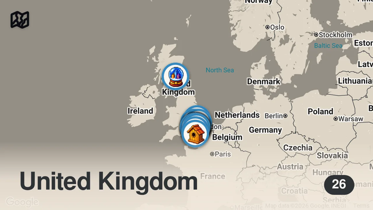 Map of 26 spots from 21 Things I Wish I Knew Before Visiting London 🇬🇧