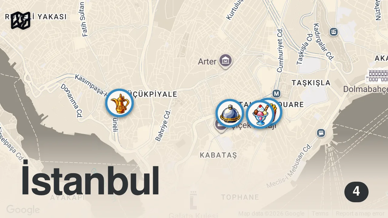 Map of 4 spots from Everything I ate on a 24 hour layover in Istanbul! 🇹🇷