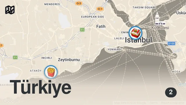 Map of ÜMİT ÖZAT İLE SINIRSIZ YEDİK | MUKBANG | CAJUN CORNER
