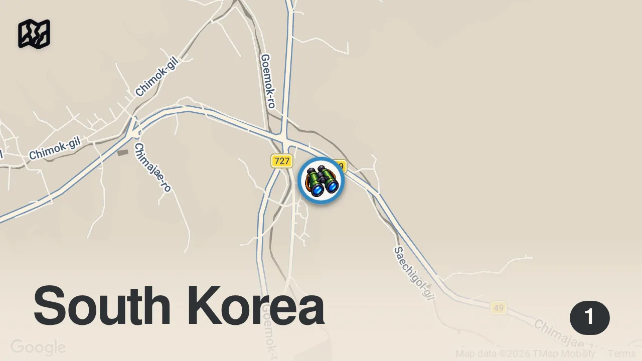 Map of 1 spot from Korean Pork Belly Barbecue!! UNSEEN KOREAN FOOD in Outdoor Rock Oven!