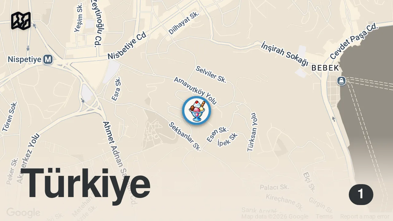 Map of 1 spot from Bu Dondurma İnsanı Sıkıntıya Sokar! #shorts