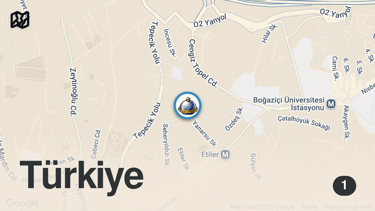 Map of 1 spot from İstanbul'da Gerçek Bafra Pidesi Nerede Yenir? #ayaküstülezzetler #short #shorts