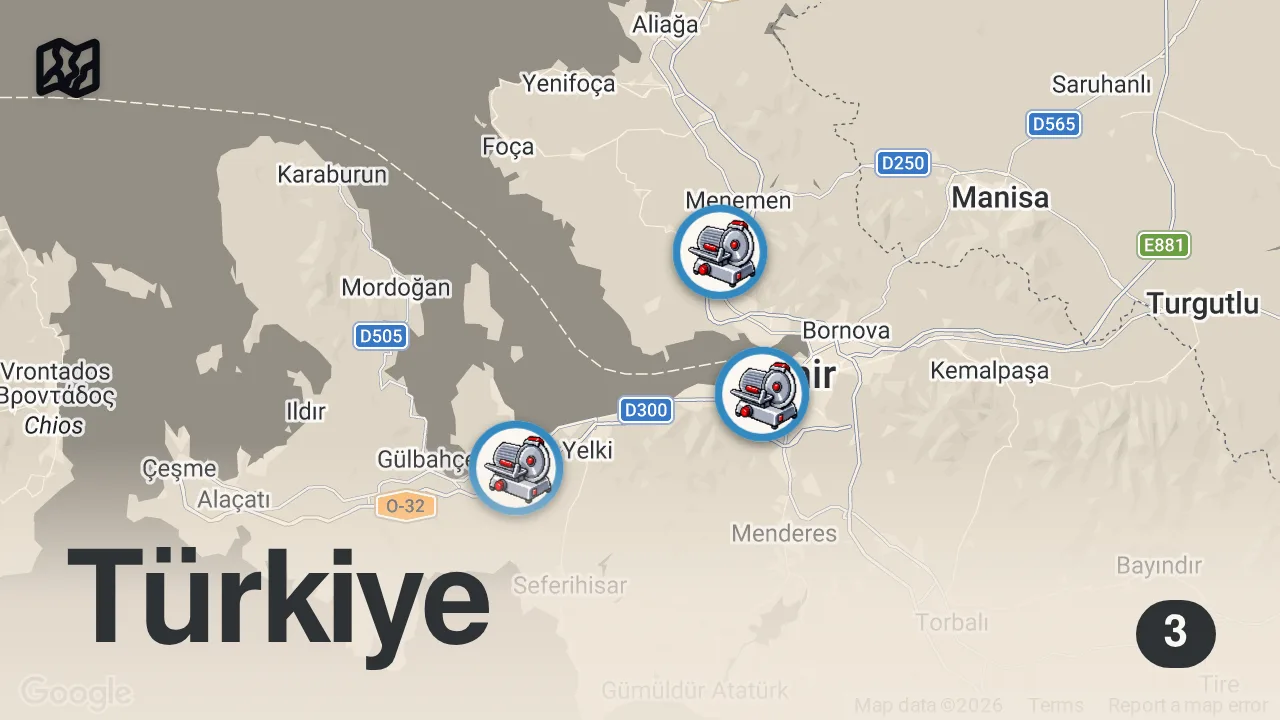 Map of 3 spots from 📍Bu Şarküteri’de Tüm Ürünlerin Tadına Bakabilirsiniz 😍 @peysasmandira #reklam