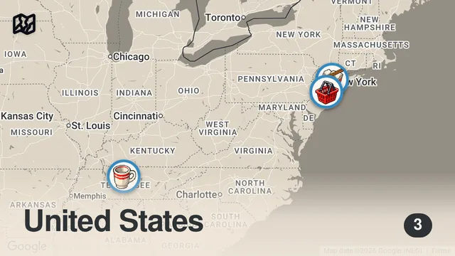 Map of Eating SKETCHY Restaurants For 24 Hours...