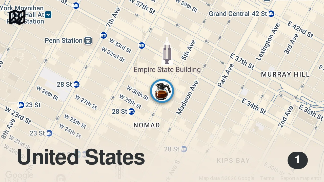 Map of 1 spot from Jack Schlossberg Says RFK Jr Hates Bagels! Ep. 26
