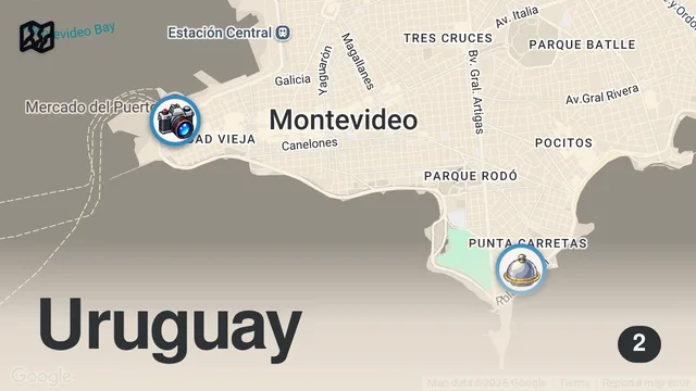Map of Top 8 MUST EAT Foods in Montevideo, Uruguay🔥