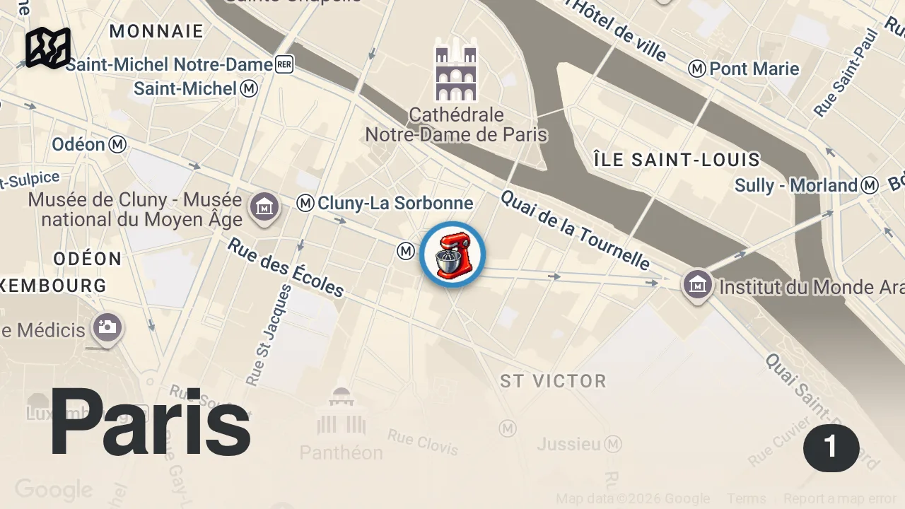 Map of 1 spot from FLYING A CROISSANT FROM PARIS TO NEW YORK #shorts