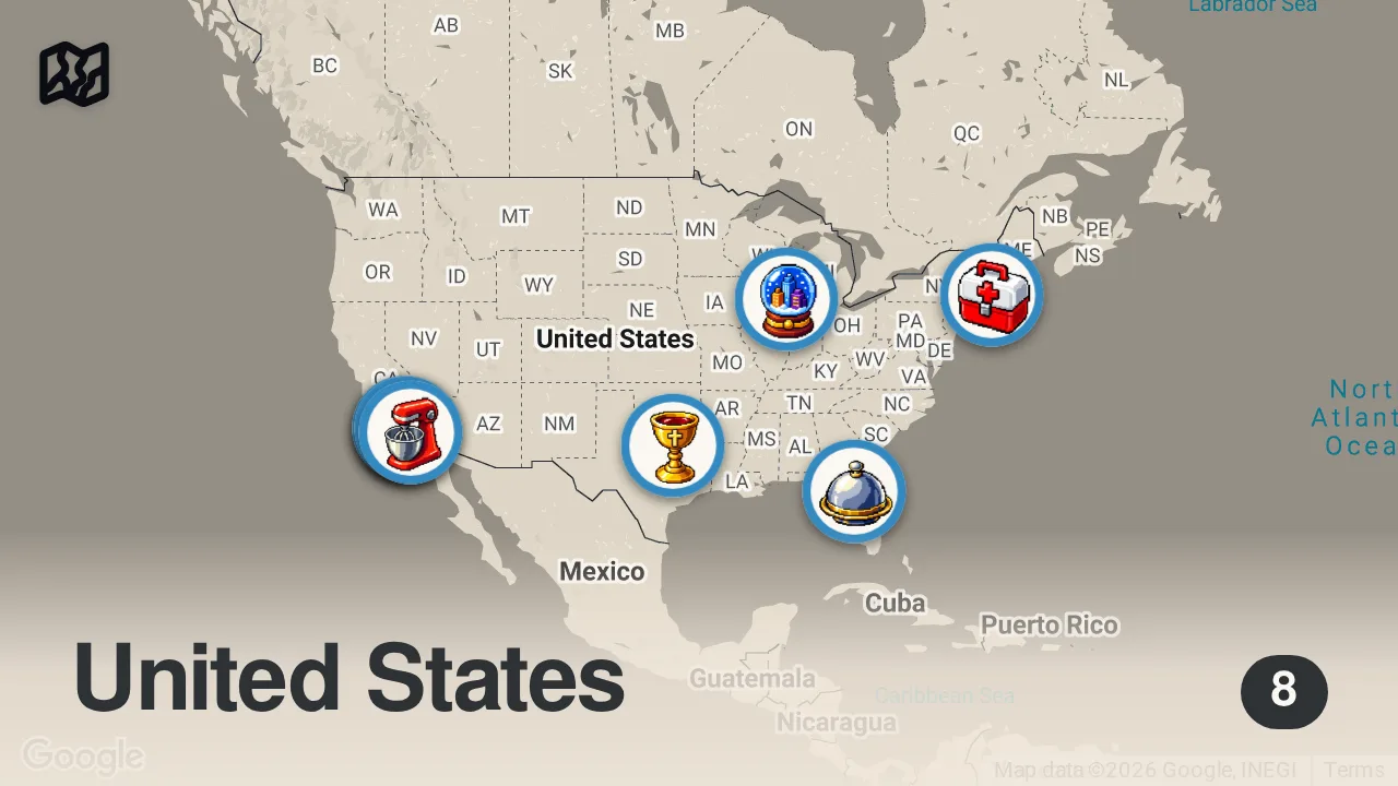 Map of 8 spots from The Dirty Fried Chicken Sandwich That Has LA Obsessed — Plateworthy