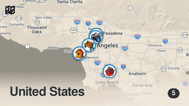 Map of A Day in L.A.(Marko's Birthday Vlog)