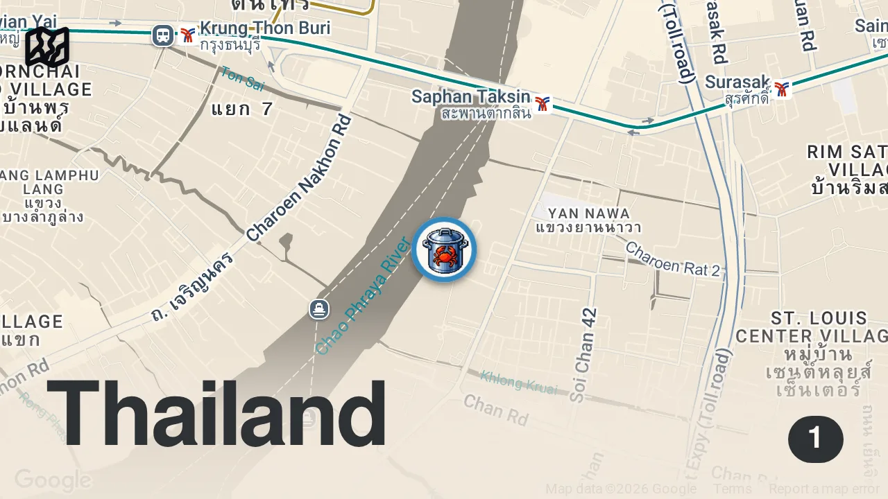 Map of 1 spot from INSIDE Thailand's MOST FAMOUS All You Can Eat SEAFOOD BUFFET!