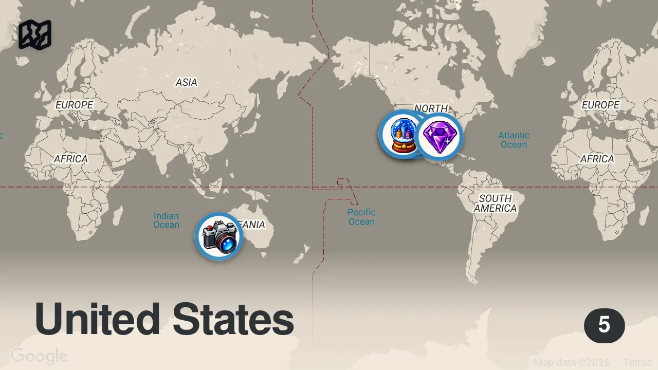 Map of 5 spots from Ranking EVERY Death Row Meal | Part 5