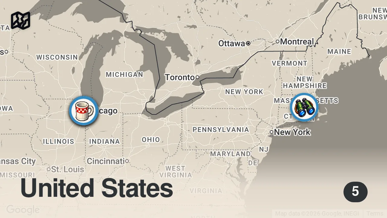Map of 5 spots from 12 HRS in CHICAGO - Where A 3 MICHELIN Chef Eats ft. The best steakhouse, pastry & local favorites