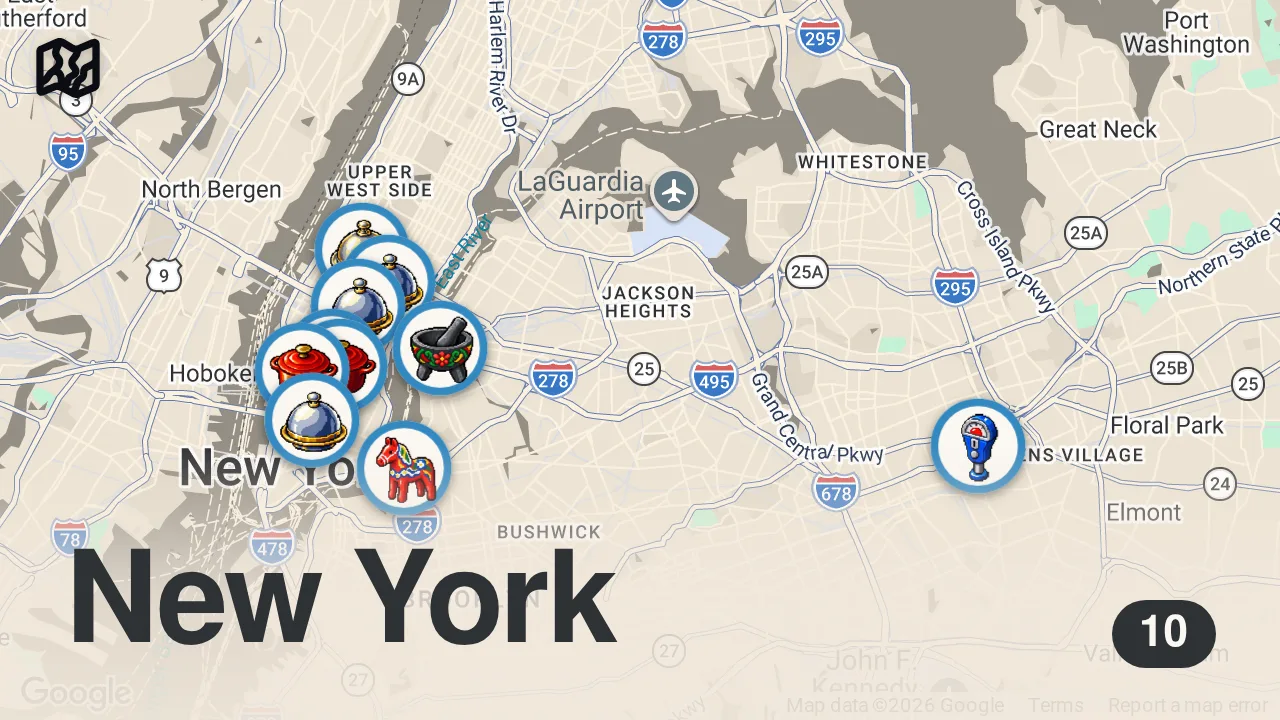Map of 10 spots from Best of Mise En Place | Marathon
