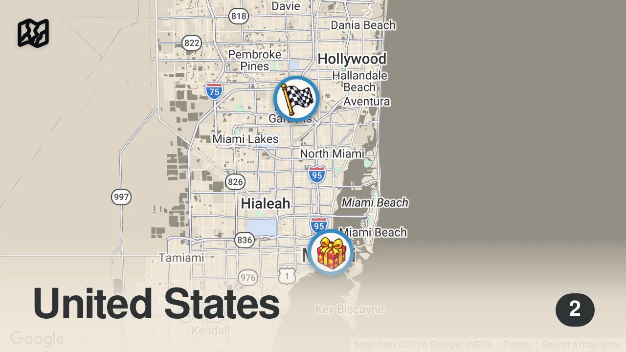 Map of 2 spots from Everything I ate at F1 MIAMI #shorts