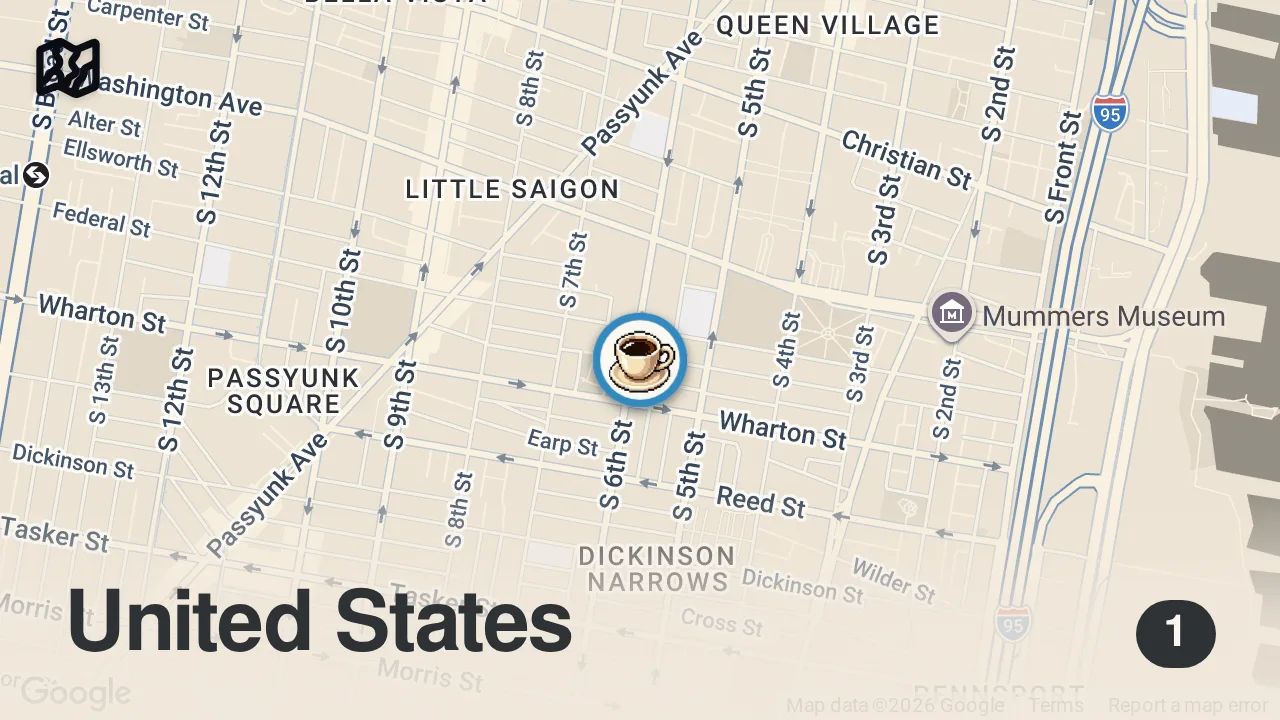 Map of 1 spot from Elite Philly Cheesesteak.