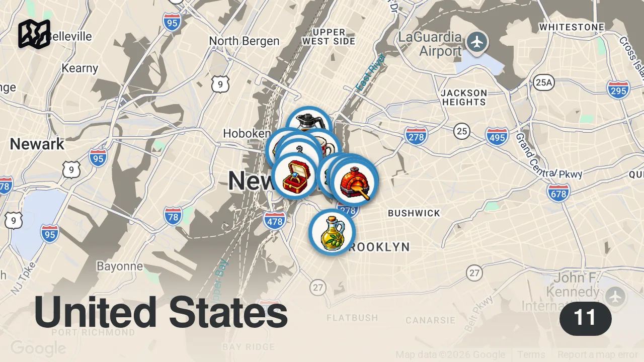 Map of 11 spots from One of the best trips…with my Dad #foodreview #mukbang
